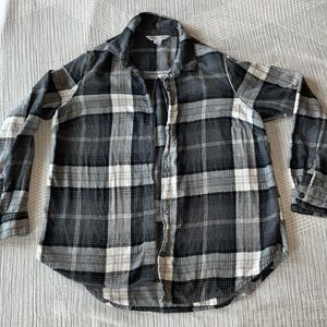 Grey Old Navy flannel button down.
